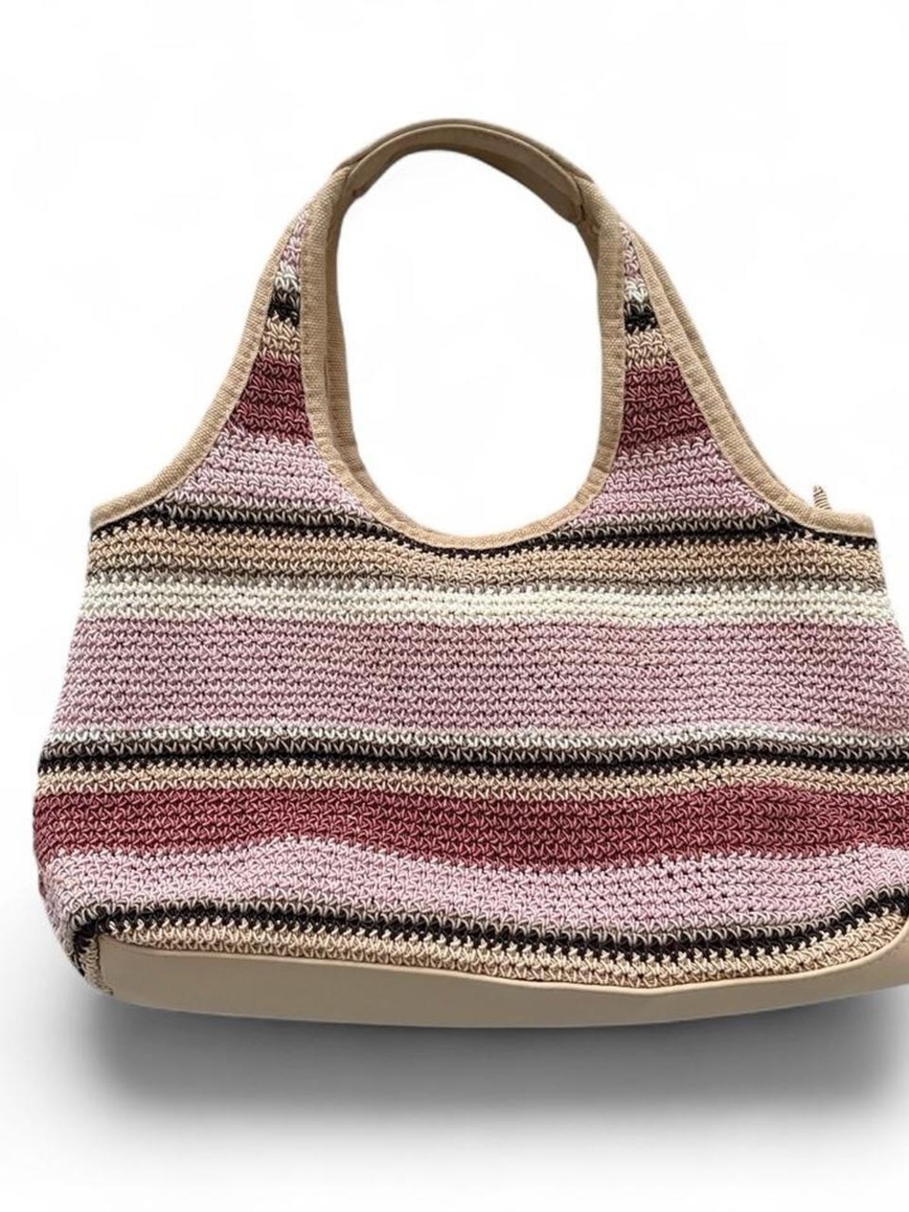 Vintage Crochet Striped Shoulder Bag | Boho Y2K